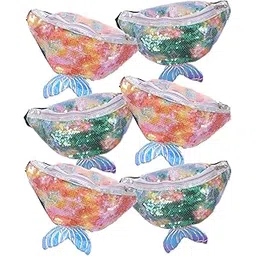 toyshine Pack of 6 Cute Girls Mermaid Tail Sparkple and Shine Children Side Bags, Return Gifts for 3~7 Years Baby- (Green, Orange)-picture-50