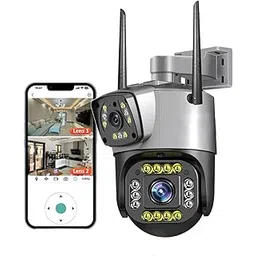 TP PLUS Dual Lens Full HD 3mp AI (Upgraded) CCTV Light Vision Motion Sensor Two-Way Audio Micro SD Card Upto 128GB Monitor Nanny Security Indoor White (Dual Lens PTZ)-image-34