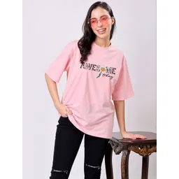 TQH Pack Of 2 Typography Printed Drop Shoulder Sleeves Cotton Oversized T-shirts-picture-17