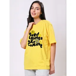 TQH Pack Of 2 Typography Printed Drop Shoulder Sleeves Cotton Oversized T-shirts-picture-40