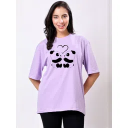 TQH Pack Of 2 Typography Printed Drop Shoulder Sleeves Cotton Oversized T-shirts-picture-26