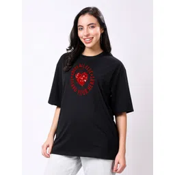 TQH Pack Of 2 Typography Printed Drop-Shoulder Sleeves Oversized T-shirts-picture-38