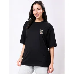 TQH Women Pack of 2 Typography Printed Round Neck Oversized T-shirts-picture-33