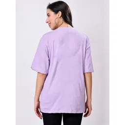 TQH Women Pack of 2 Typography Printed Round Neck Oversized T-shirts image 2