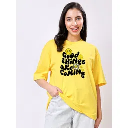 TQH Women Printed Drop-Shoulder Sleeves Raw Edge T-shirt-picture-35