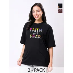 TQH Women Typography Printed T-shirt image 1