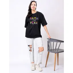 TQH Women Typography Printed T-shirt image 3