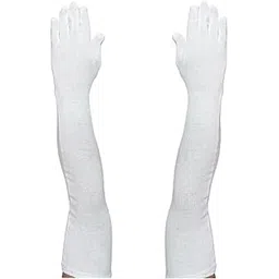 Tradehub® Unisex Cotton Pollution and Sunburn Sunlight Protection Full Hand Gloves arm sleeves glove for Biking and Driving summer glove Dust- Beige-picture-10