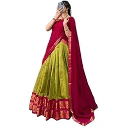 Traditional Glow Half Saree Lehenga Dhavni Set_Kaju Pista 11_06_0417-picture-40