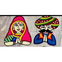 Traditional Indian Woolen Rangoli Floor Mat, Decorative Handmade Design, Multicolor, Cultural Home Decor, Padharo Sa Collection-picture-10