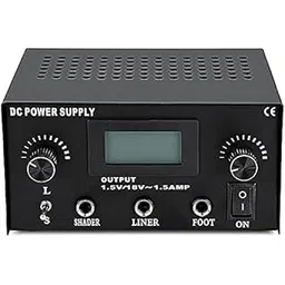 traditional tattoo supply Traditional Tattoo Dual Digital LCD Tattoo Machine Power Supply (Black)-picture-13