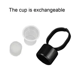traditional tattoo supply TTS Portable Tattoo Pigment Ring Cup Microblading Glue Ink Ring Cup Sponge Inside Holder Permanent Makeup Cosmetic Accessories (Black)(10pcs) image 3