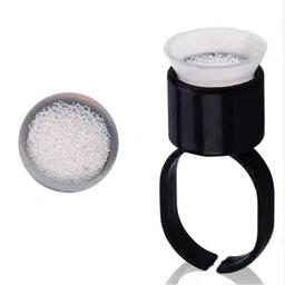 traditional tattoo supply TTS Portable Tattoo Pigment Ring Cup Microblading Glue Ink Ring Cup Sponge Inside Holder Permanent Makeup Cosmetic Accessories (Black)(10pcs) image 1
