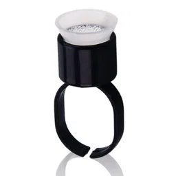 traditional tattoo supply TTS Portable Tattoo Pigment Ring Cup Microblading Glue Ink Ring Cup Sponge Inside Holder Permanent Makeup Cosmetic Accessories (Black)(10pcs) image 4