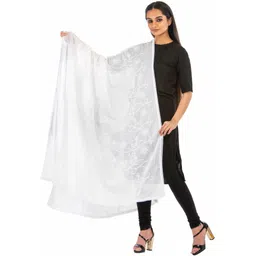 traditions bazaar Pure Cotton Self Design White Women Dupatta-picture-16