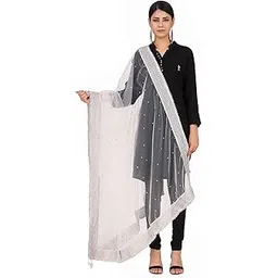 traditions bazaar Women's Net Zari Border Dupatta-picture-25