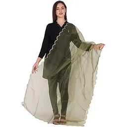 traditions bazaar Women's Organza Fabric Cut-Work Border Dupatta-picture-15