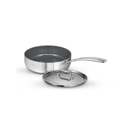 Tramontina Fusao Healthy Triply Ceramic Silver Stainless Steel Deep Sauce Pan with Lid (24 cm)-picture-36