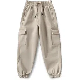 Trampoline Boys & Girls Cotton Terry Cargo Joggers with 4 Utility Pockets | Elastic Waist with Drawstring | Ribbed Cuffs | Soft Kids Jogger Pants for Casual Wear & Outdoor Play-picture-11