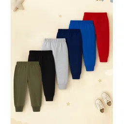 Trampoline Cotton Blend Knit Pack Of 6 Solid Pajamas - Multi Colour-picture-16