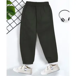 Trampoline Cotton Woven Solid Trousers - Dark Green-picture-49