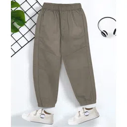 Trampoline Cotton Woven Solid Trousers - Olive Green-picture-3
