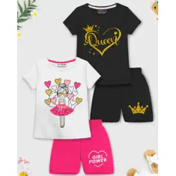 trampoline Girls Pack of 2 Graphic T-Shirt and Shorts Set-picture-52