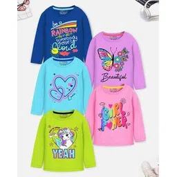 trampoline Girls Pack Of 5 Graphic Print Round Neck T-Shirt-picture-12