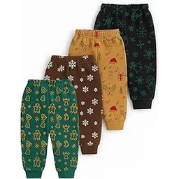 trampoline Kids Printed Fleece Pajama Pack of 4 | Winter Warm Bottoms for Boys & Girls-picture-29
