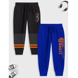 Trampoline Pack Of 2 Typography Printed Track Pants - Blue & Black-picture-28