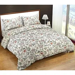 Trance Home Linen 100% Cotton Printed Zippered Duvet Cover | Queen Size (90 x 102 Inch, Malhaar Beige) | Blanket/Quilt/Comforter/Razai Cover-image-49