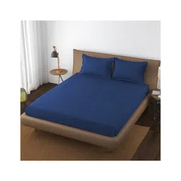 Trance Home Linen 400TC King Elastic Fitted Bedsheet 2 Pillow Covers - Mediterranean Blue-picture-41