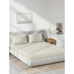 Trance Home Linen Cream 300 TC Single Bedsheet Set 1.8 m x 92 cm-picture-29