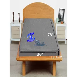 Trance Home Linen Grey Solid Single Size Mattress Protector-picture-17