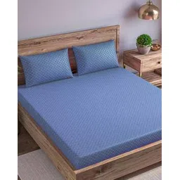 trance home linen Jacquard Weave Fitted Bedsheet for Queen Bed-picture-44