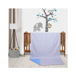 Trance Home Linen Pure Malmal Cotton Multipurpose Baby Blanket or Baby Dohar - Multicolour-picture-28