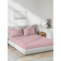 Trance Home Linen Rose Bamboo Cotton 300 TC Fitted Double Queen Bedsheet Set-1.82m x 1.82m-picture-39