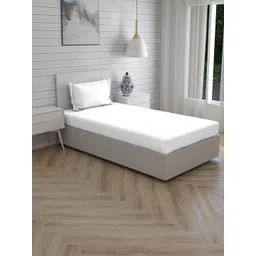 Trance Home Linen White 300 TC Pure Cotton Fitted Single Bedsheet With 1 Pillow Cover-picture-10