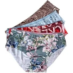 tranding-outfit Women's Nylon Elastane Mid Rise Full Coverage Panty Invisible Seamless No Show Laser Cut Hipster Brief Underwear, Animal Print, Free Size Multicolour Pack of 4-picture-43