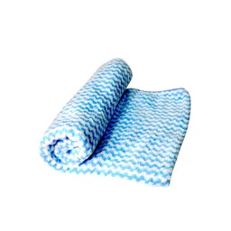 Tranquil square Sky-Blue & White Striped 650 GSM Cotton Bath Towel image 4
