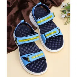 TRASE Abstract Designed Velcro Closure Open Toe Sandals - Blue & Yellow-picture-28