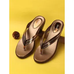 TRASE Women Copper-Toned Striped Heels-picture-36