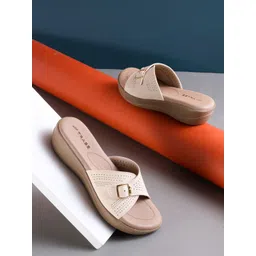 TRASE Women Cream Wedges Heels-picture-16