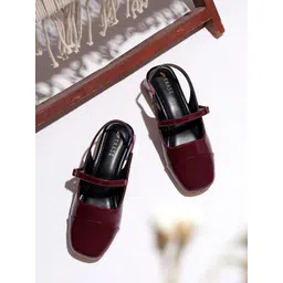 TRASE Women Synthetic Leather Block Sandals with Buckles-picture-12