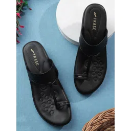 TRASE Women Synthetic Leather One Toe Wedge Sandals Heels-picture-43