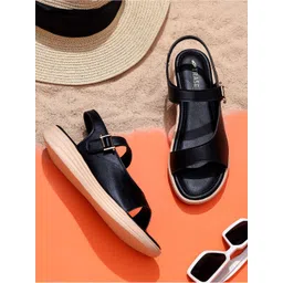 TRASE Women Synthetic Leather Open Toe Backstrap Flats-picture-25