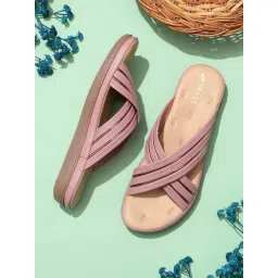 Trase Women's Peach Cross Strap Sandals-picture-48