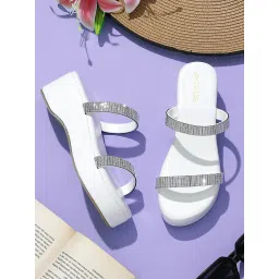 Trase Women's White Casual Wedges image 1