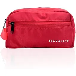 travalate Polyester Toiletry Travel Bags Makeup Shaving Kit Pouch for Men & Women, Single Part Multipurpose kit Bag for Toiletrys - Red-picture-20