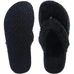 travelkhushi Soft Comfortable Grass Fur Home Flip Flops for Winter & Summer for Women-picture-43